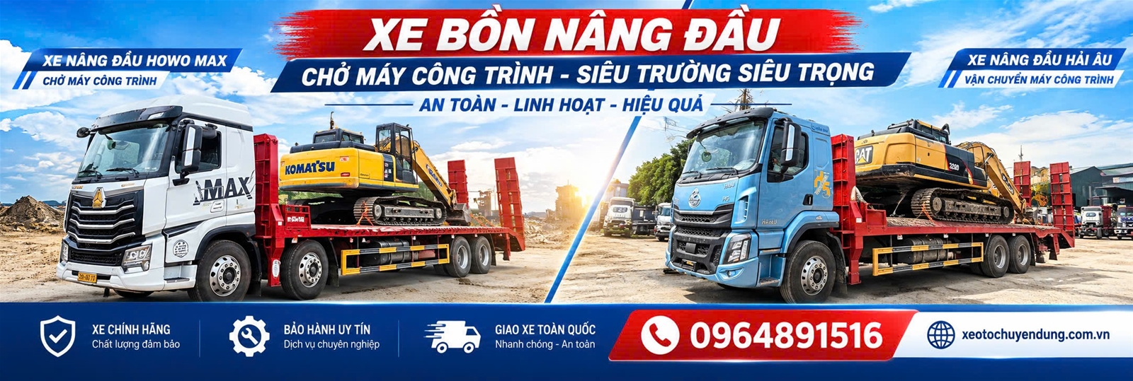 Xe nâng đầu chở máy công trình - xe chuyên dụng