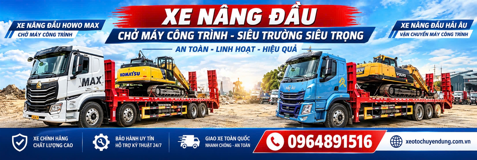 Xe nâng đầu chở máy công trình - xe chuyên dụng